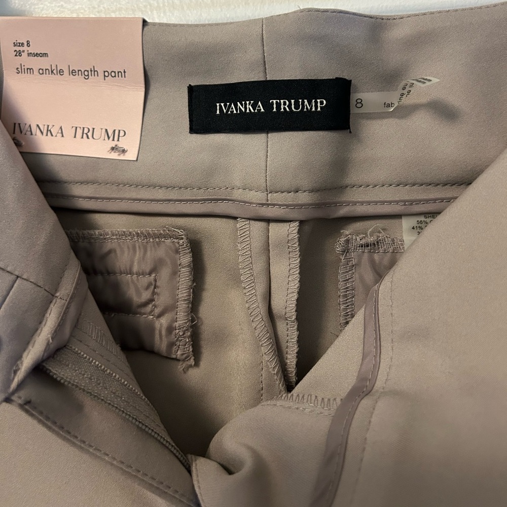 Ivanka Trump Taupe Ankle Pants size 8 NWT - Picture 8 of 10